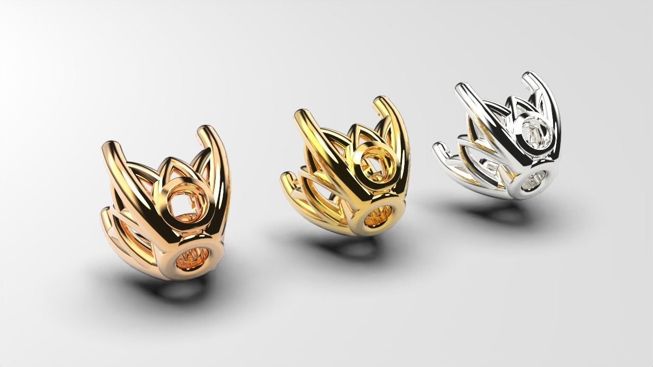 a package of engagement solitaire ring hea or stud earrings 3D print model_2