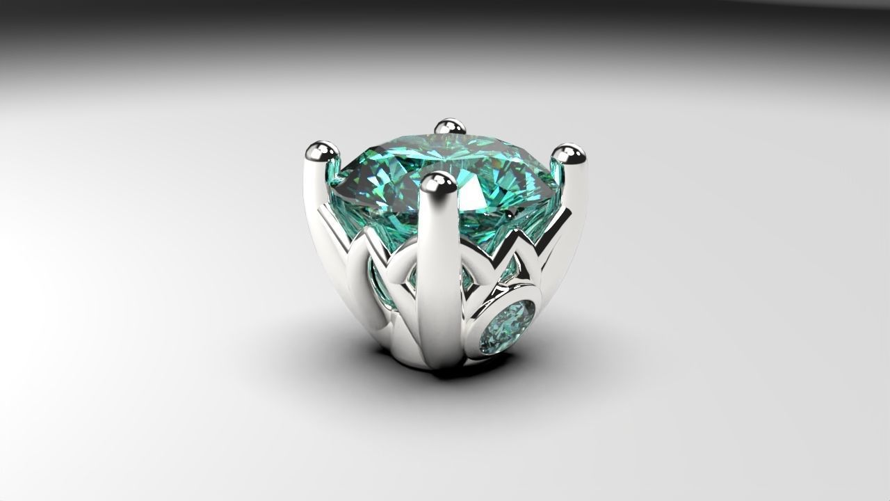 a package of engagement solitaire ring hea or stud earrings 3D print model_4