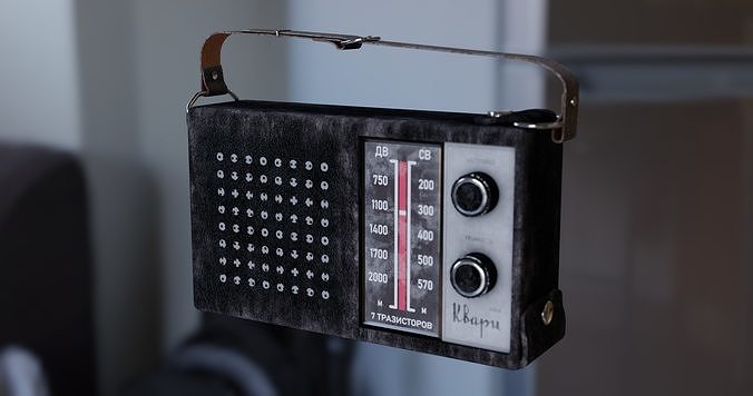 old vintage dusty fm radio Low-poly 3D model