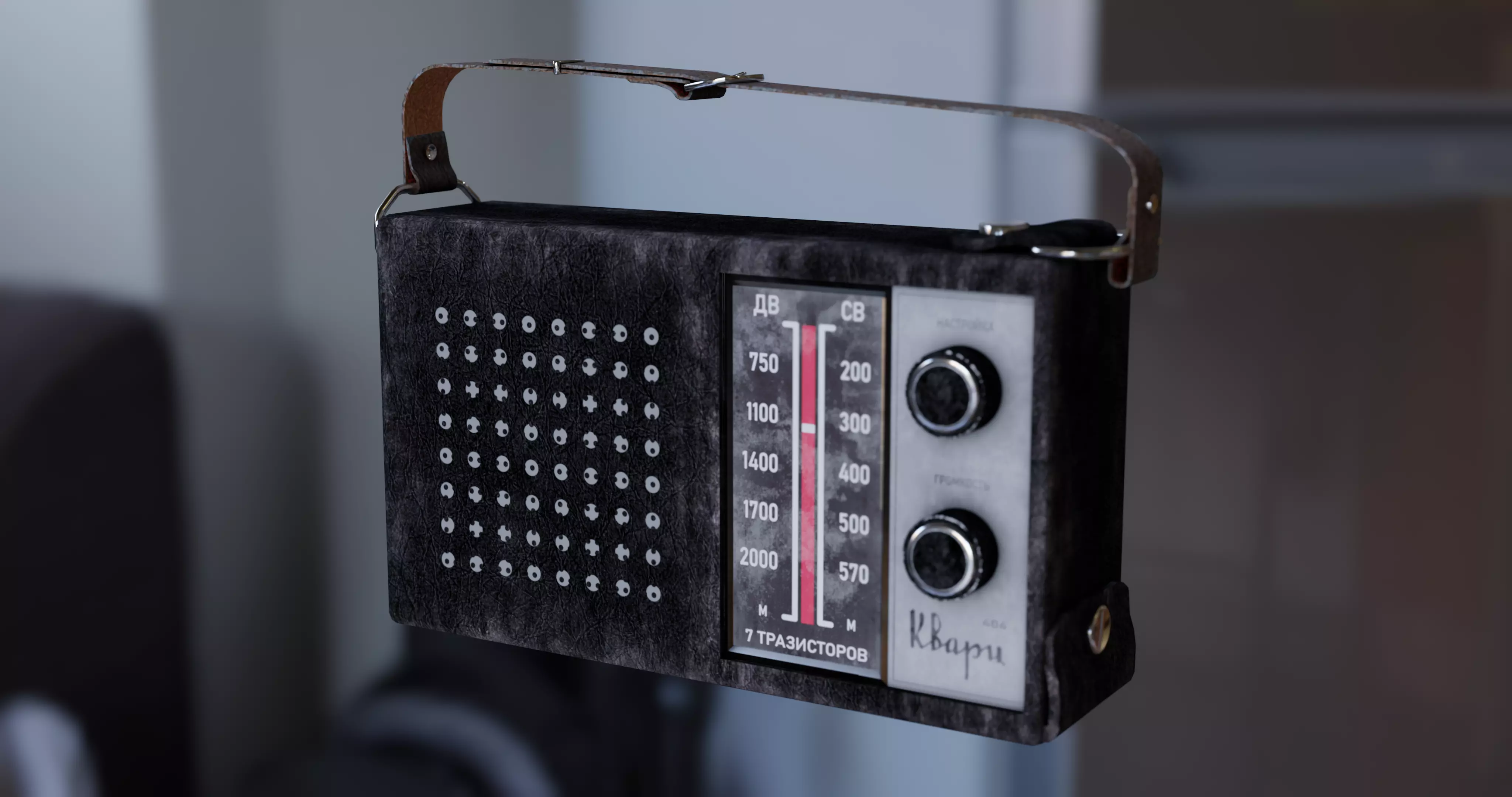 old vintage dusty fm radio Low-poly 3D model