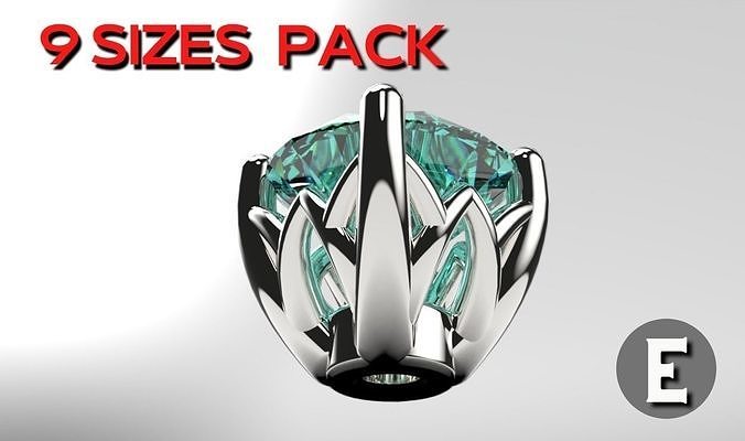 a package of engagement solitaire ring hea or stud earrings 3D print model
