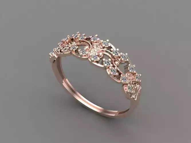 Womens Diamond Signet Ring Women Rings 3dmodels 3D print model