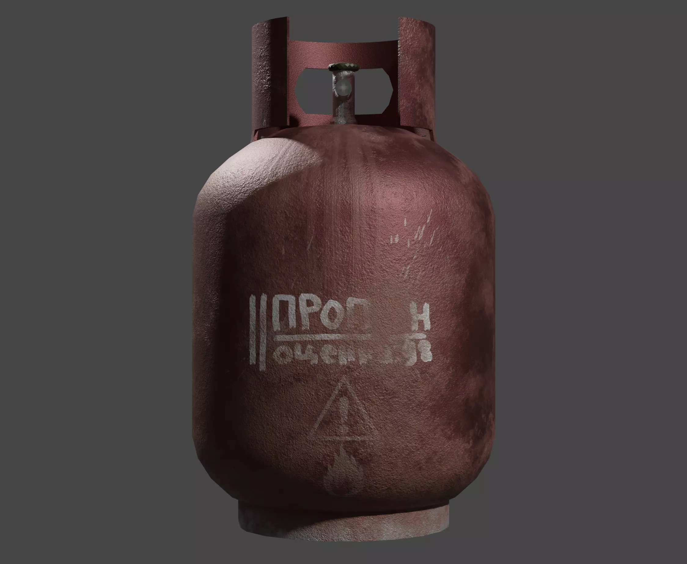Rusty Old Propane Tank Free low-poly 3D model_0