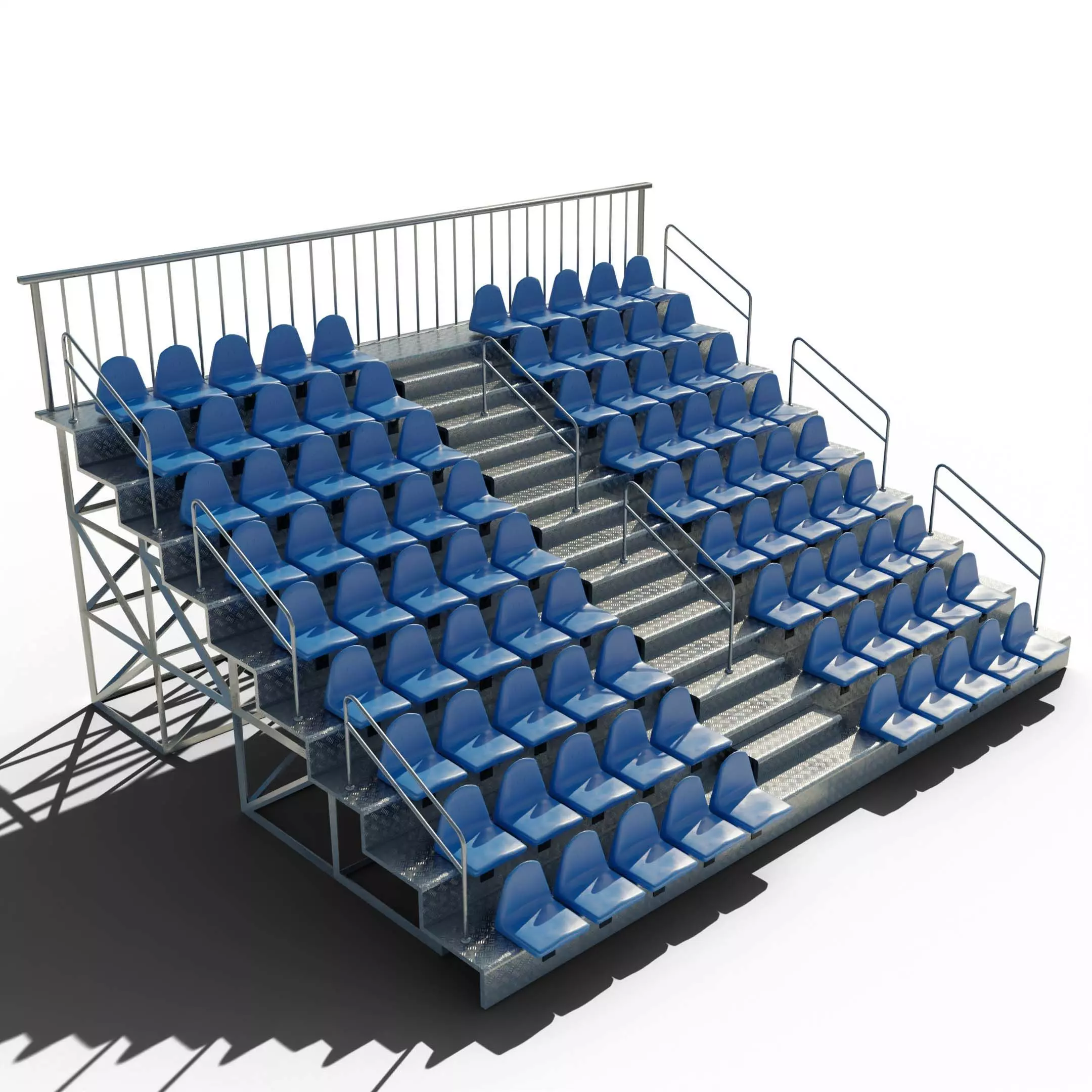 Bleachers stadium with seats 3D model_0