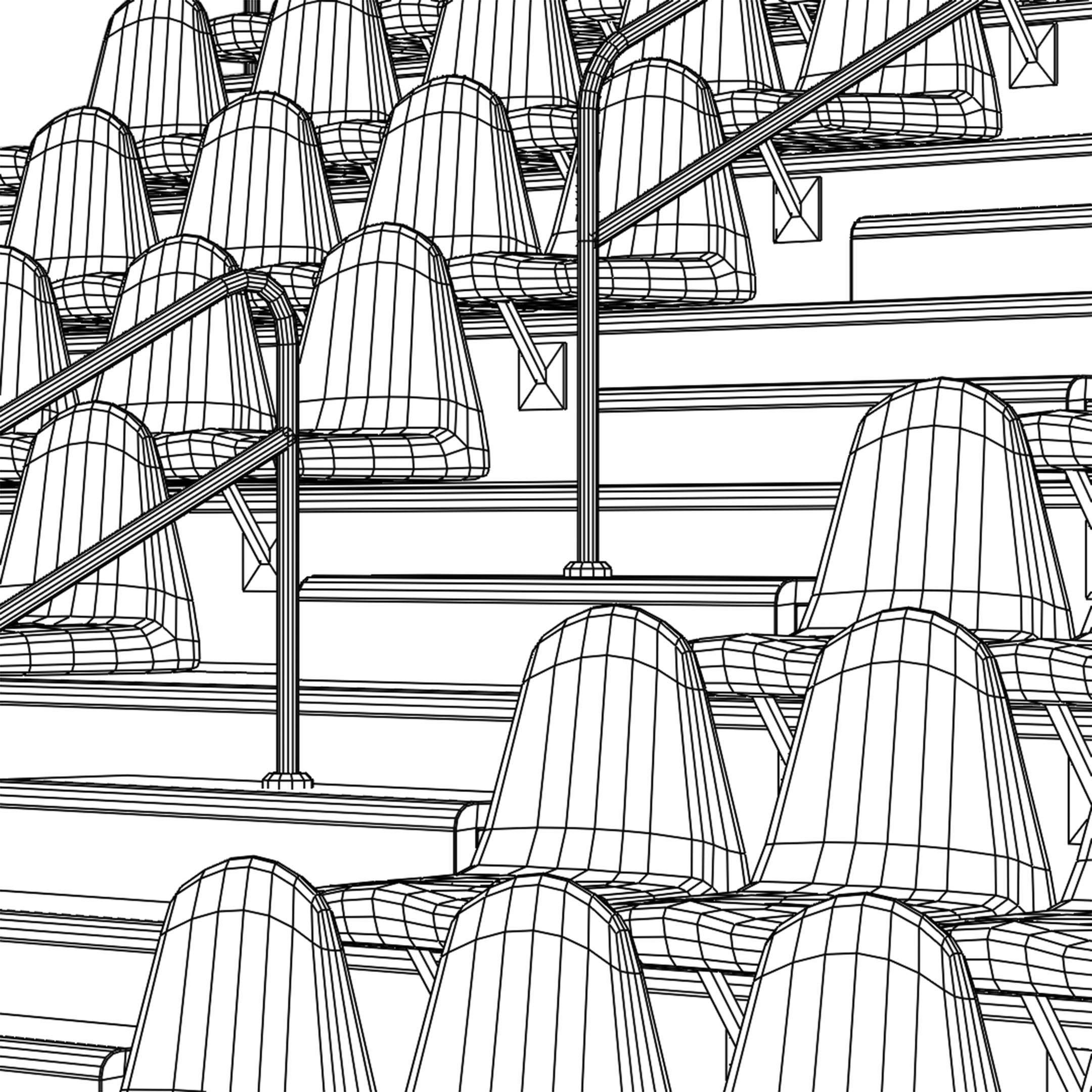 Bleachers stadium with seats 3D model_10