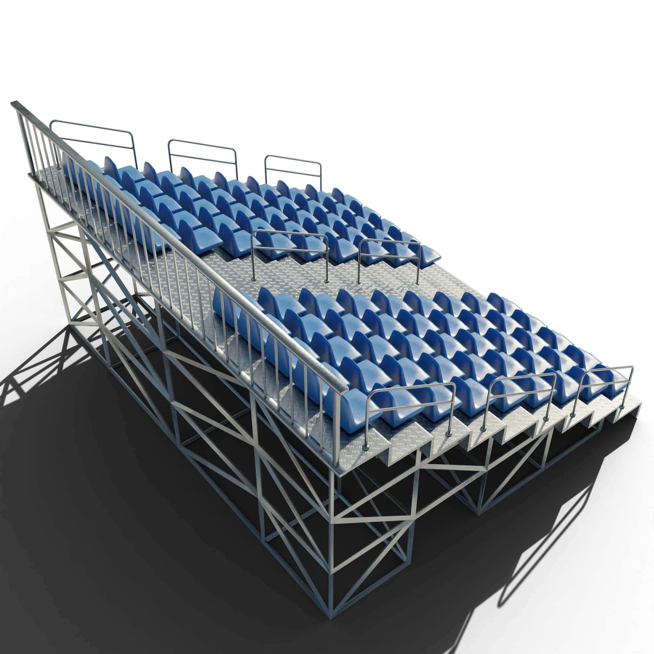 Bleachers stadium with seats 3D model_5