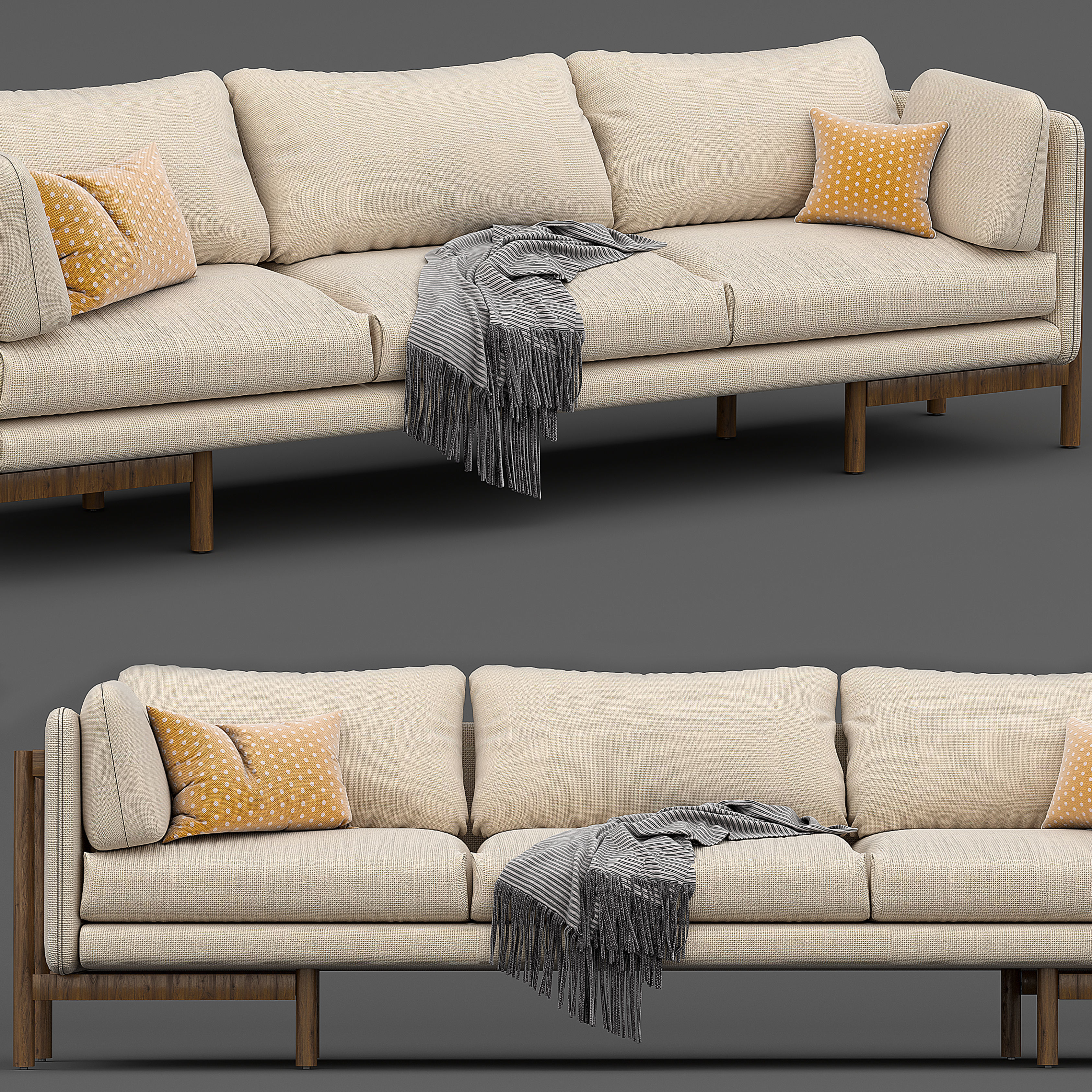 Frame-Long-Sofa-With-Arms four different sofas 3D model_1