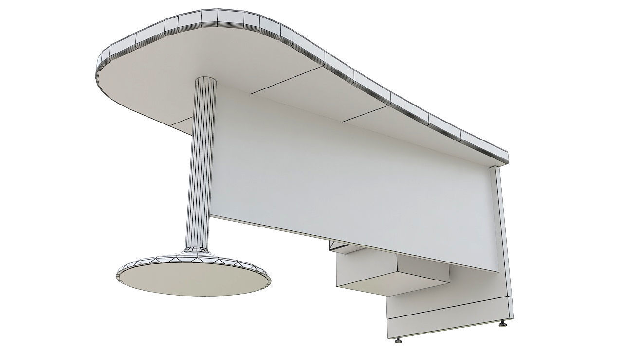 Curved reception desk 3D model_5