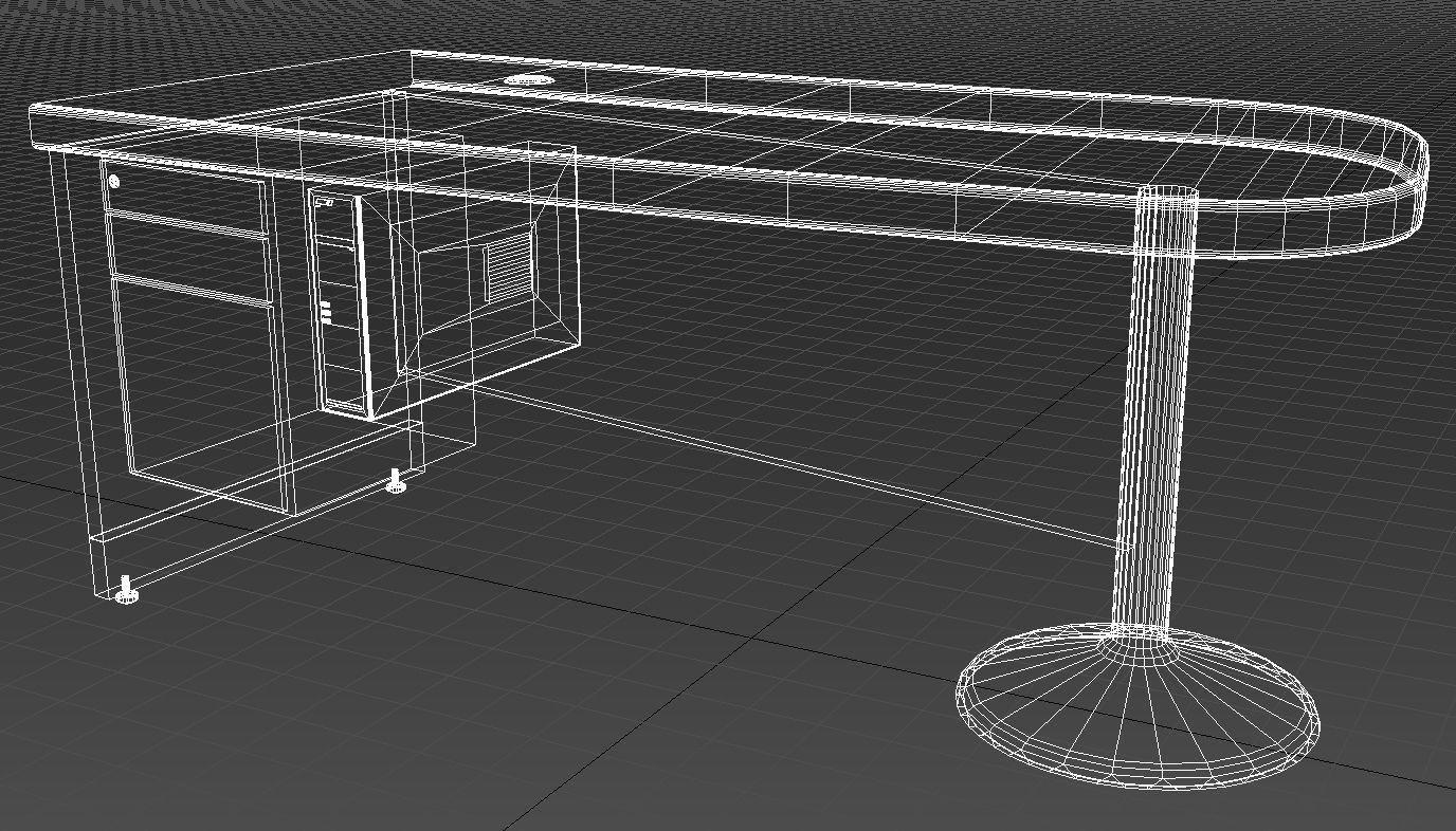 Curved reception desk 3D model_10