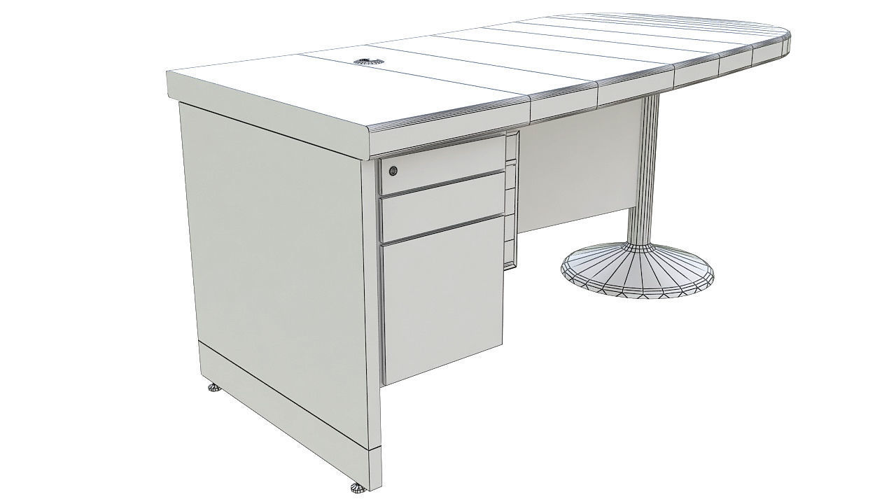 Curved reception desk 3D model_7