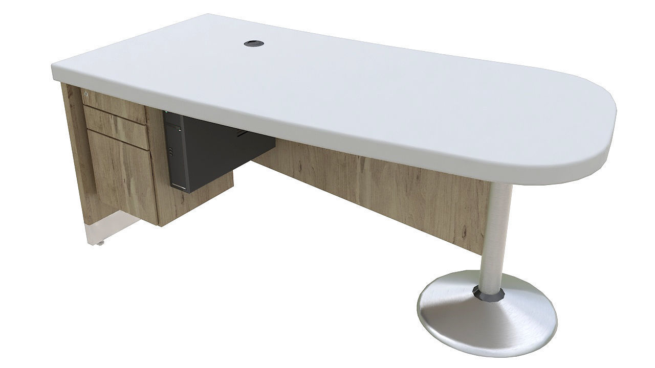 Curved reception desk 3D model_1