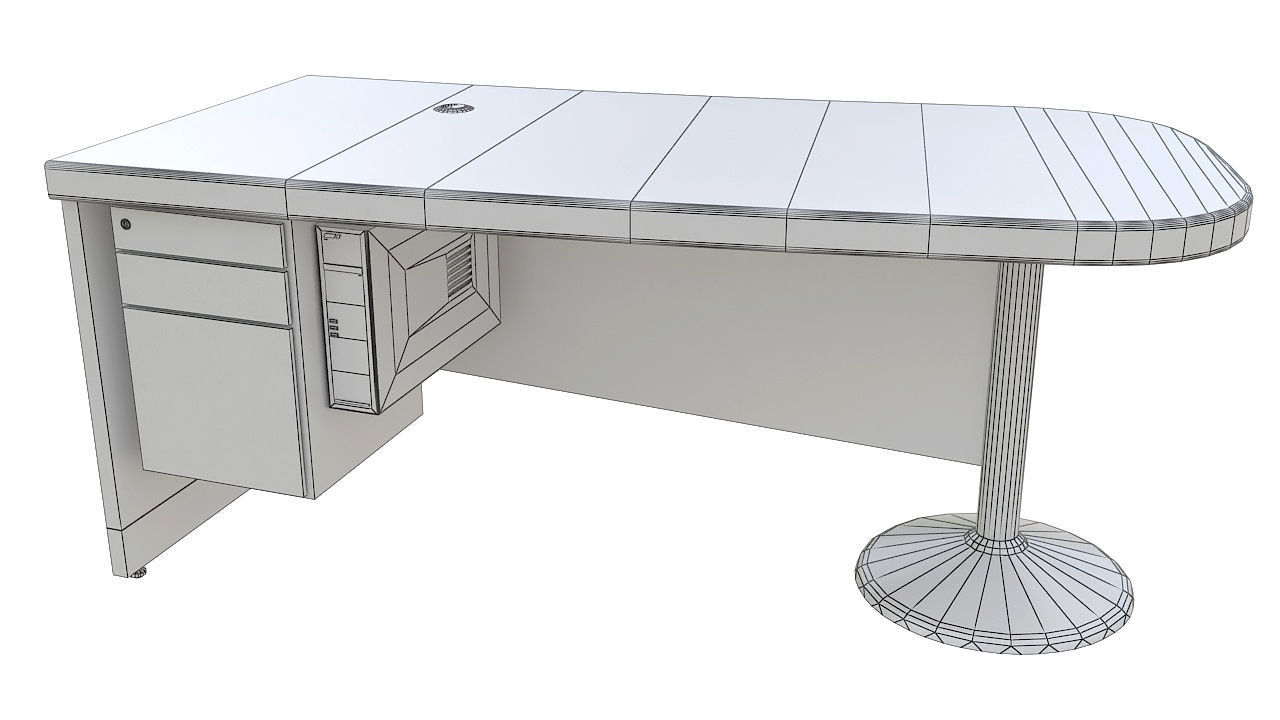 Curved reception desk 3D model_8