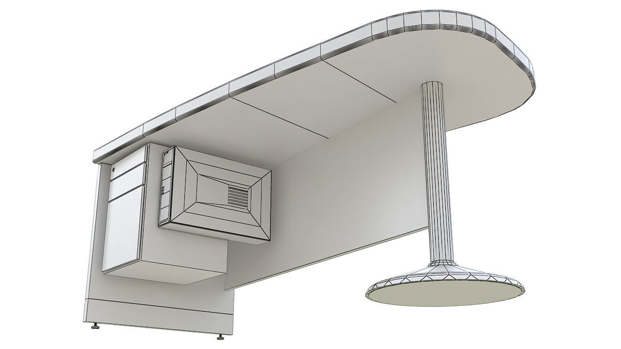 Curved reception desk 3D model_9