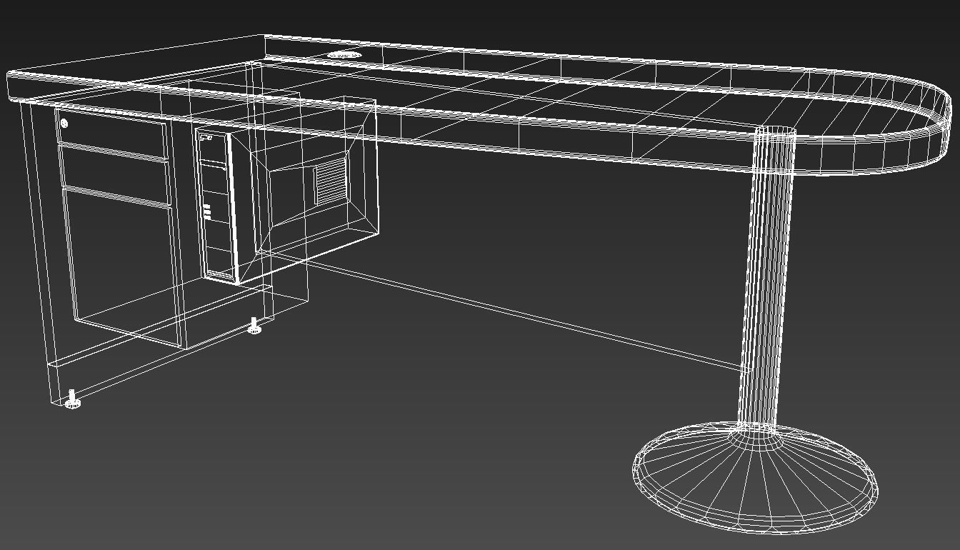 Curved reception desk 3D model_11
