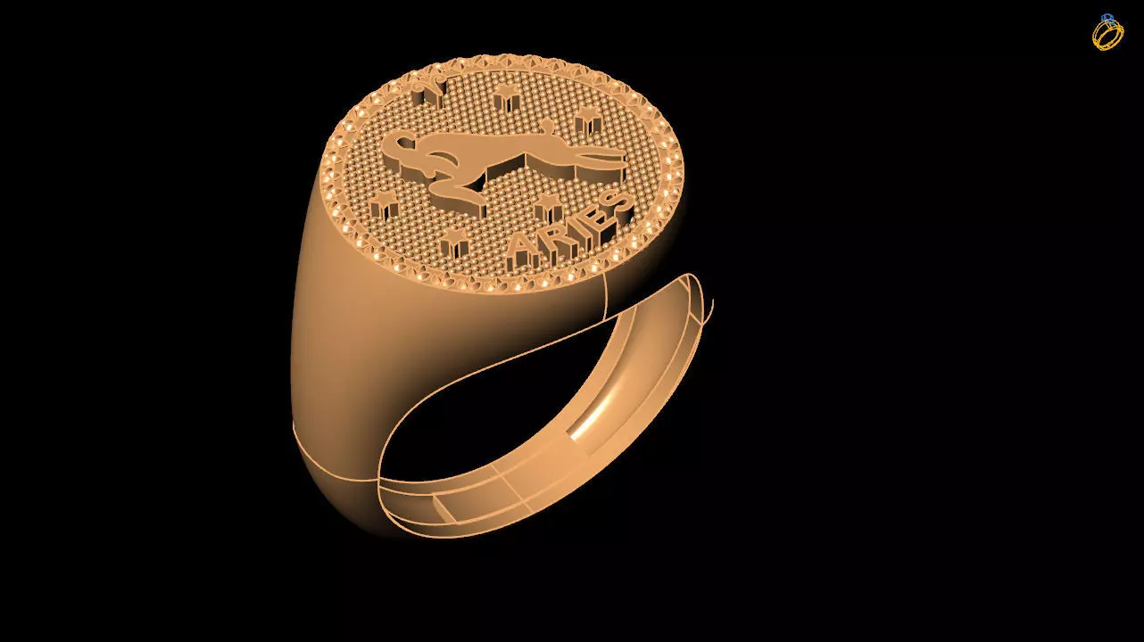 aries  zodiac ring collection 3D print model_0