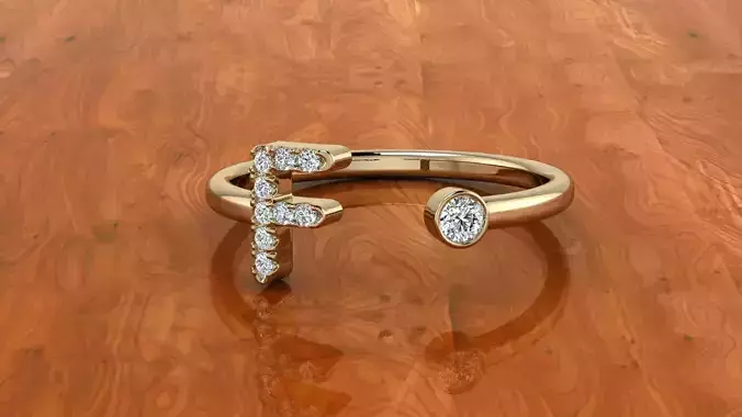 Jewelry Alphabet Ring F