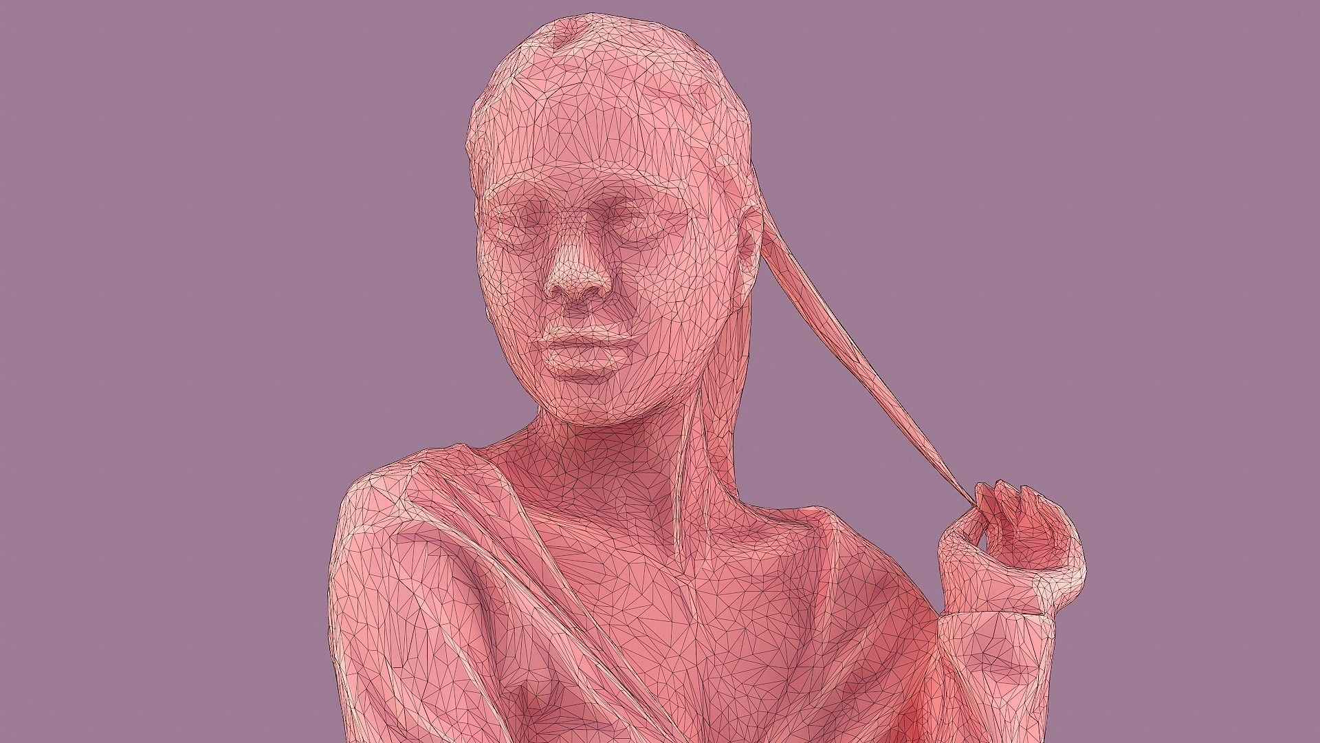 Lady in Pink 3D model_9