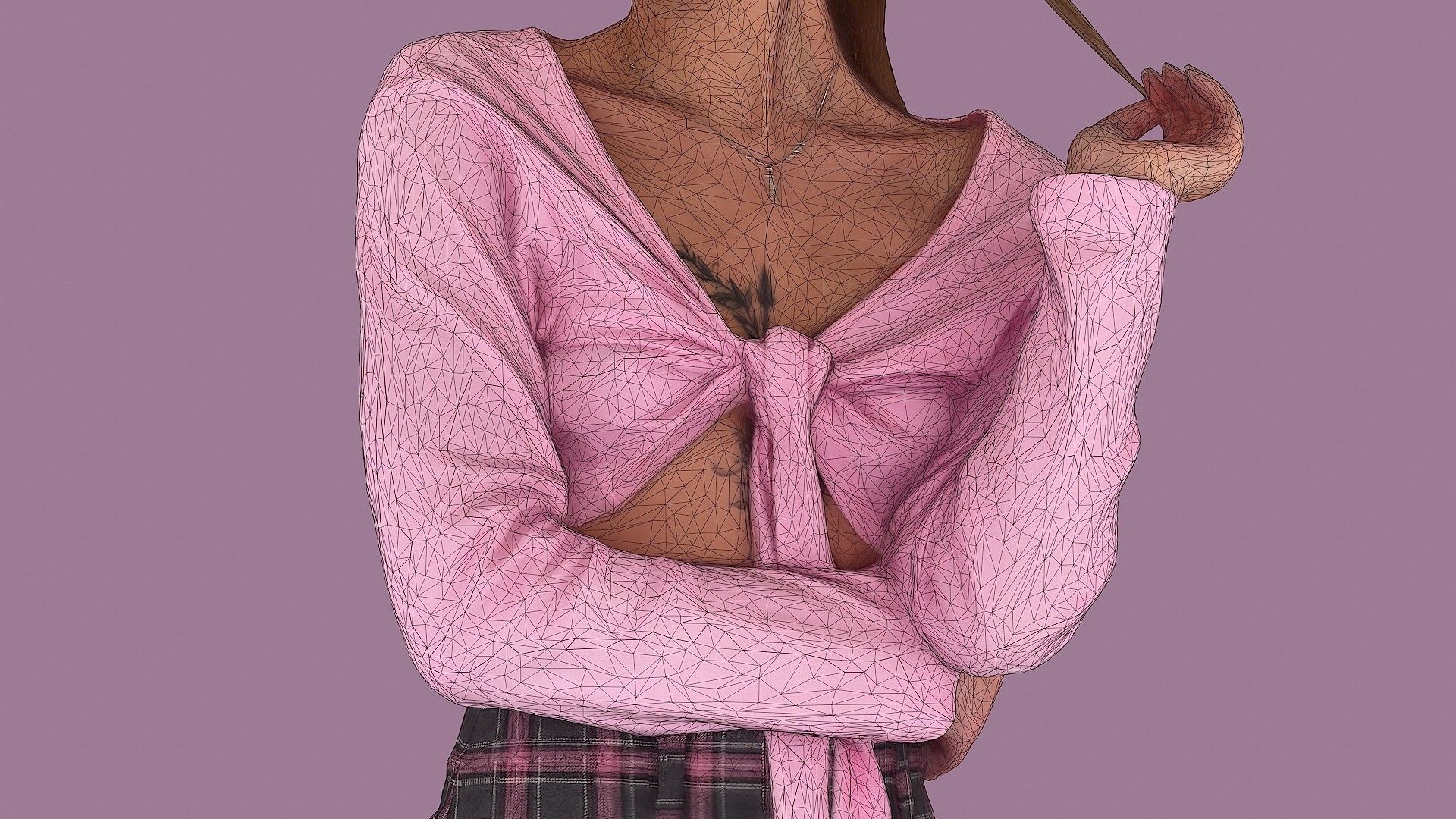 Lady in Pink 3D model_10