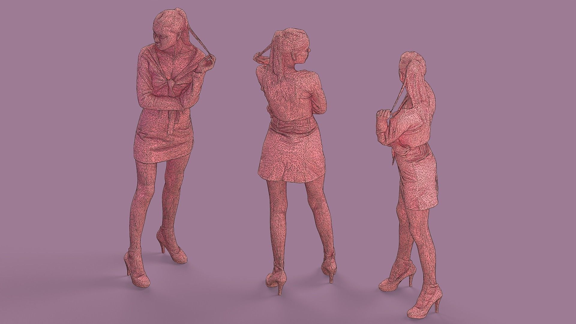 Lady in Pink 3D model_7