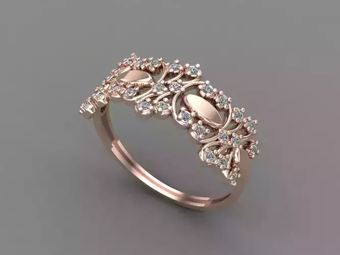 Womens Diamond Signet Ring Women Rings 3dmodels 3D print model