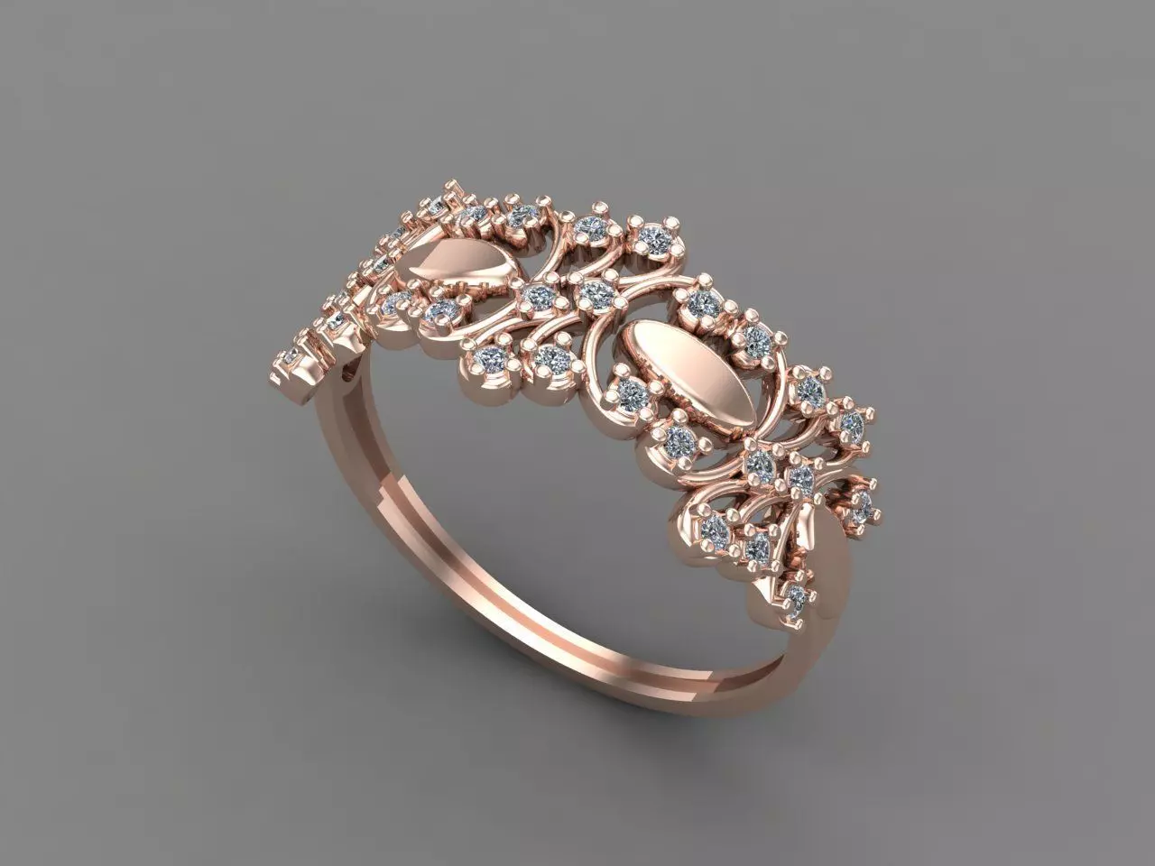 Womens Diamond Signet Ring Women Rings 3dmodels 3D print model 3D print model