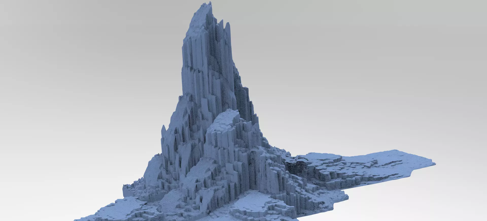 Halo Forerunner Inspired Mountain Rocks 3D model_0