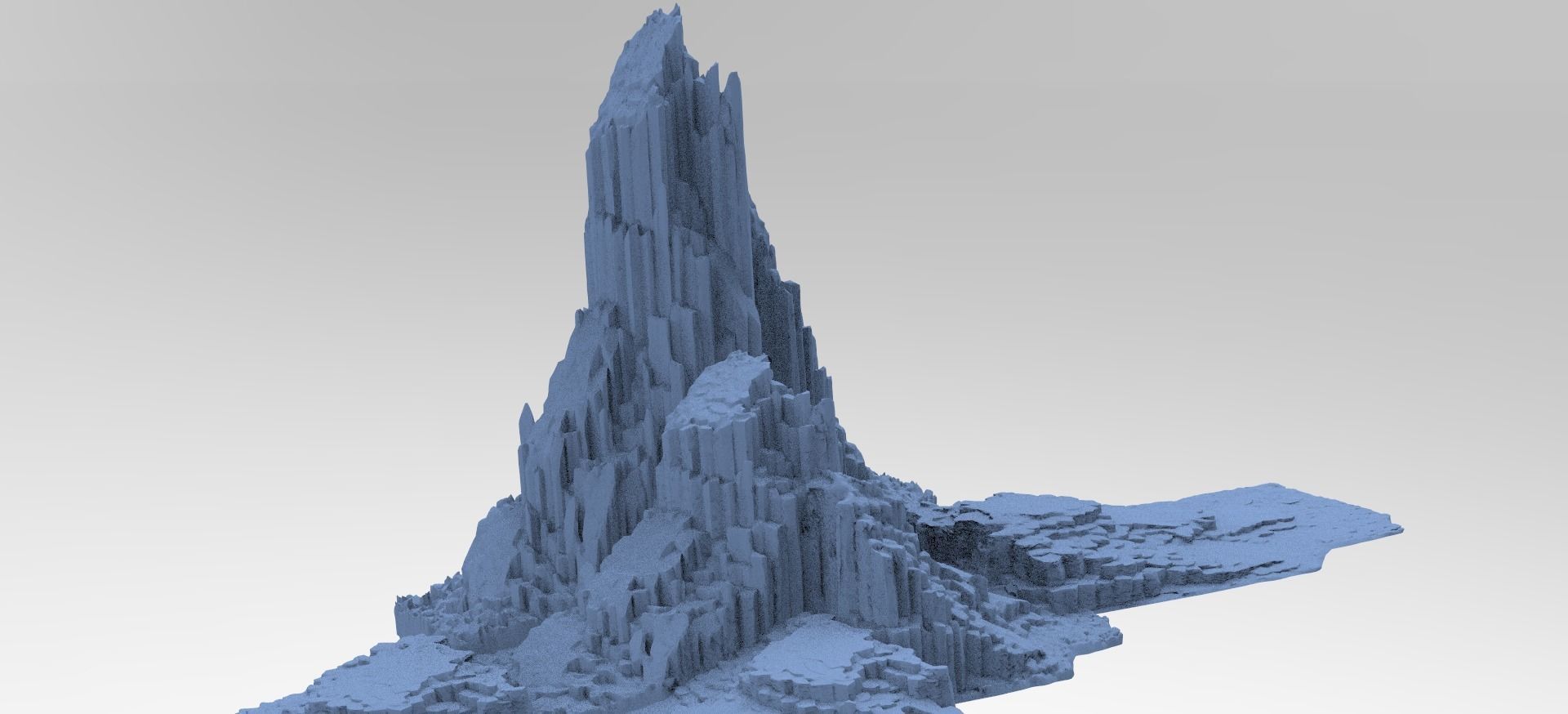 Halo Forerunner Inspired Mountain Rocks 3D model_1