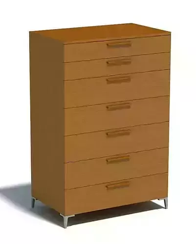 Brown Wooden Bedroom Dresser With Silver Legs