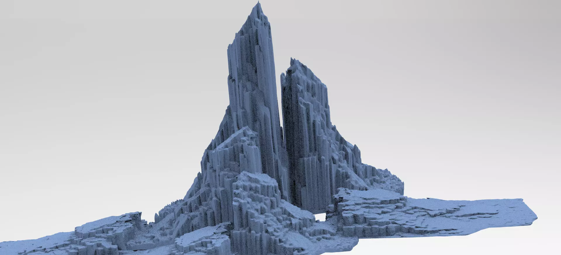 Halo Forerunner Inspired Mountain Rocks 2 3D model_0