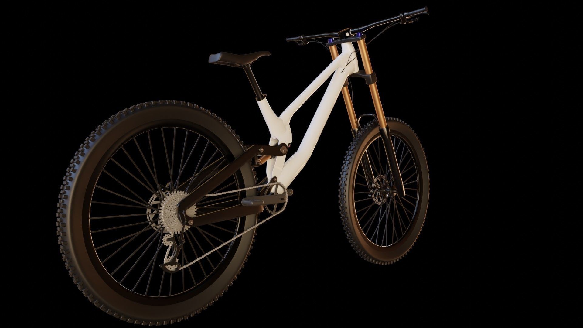Mountain Bike MTB bicycle 3D model Low-poly 3D model_2