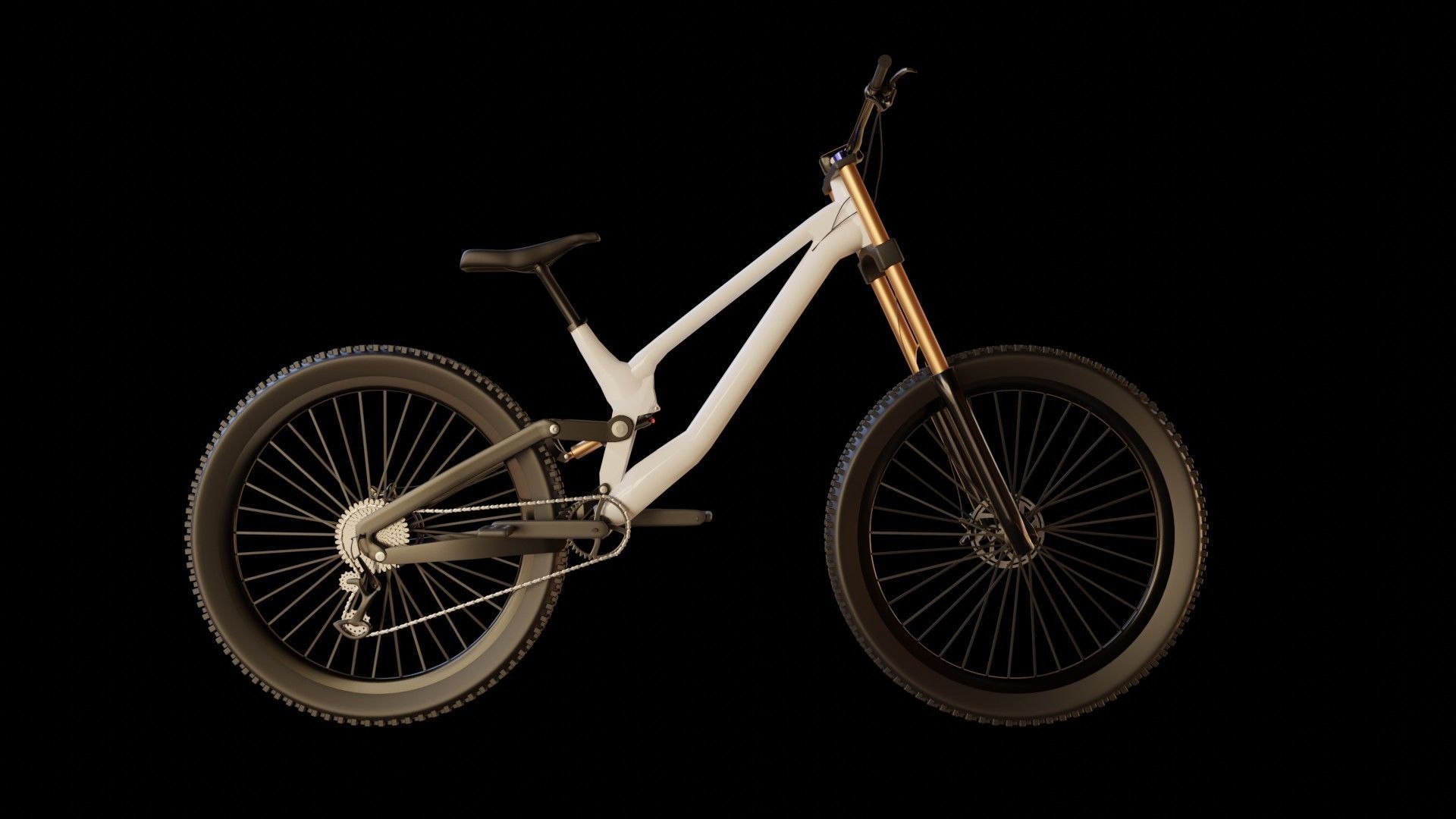 Mountain Bike MTB bicycle 3D model Low-poly 3D model_1