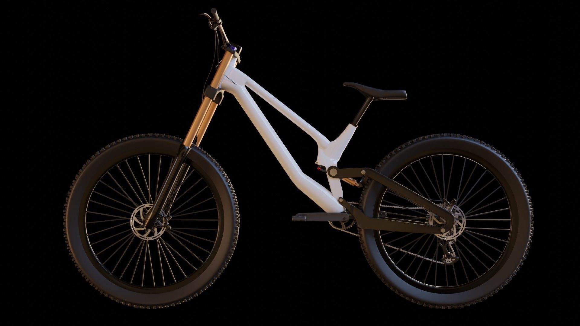 Mountain Bike MTB bicycle 3D model Low-poly 3D model_4