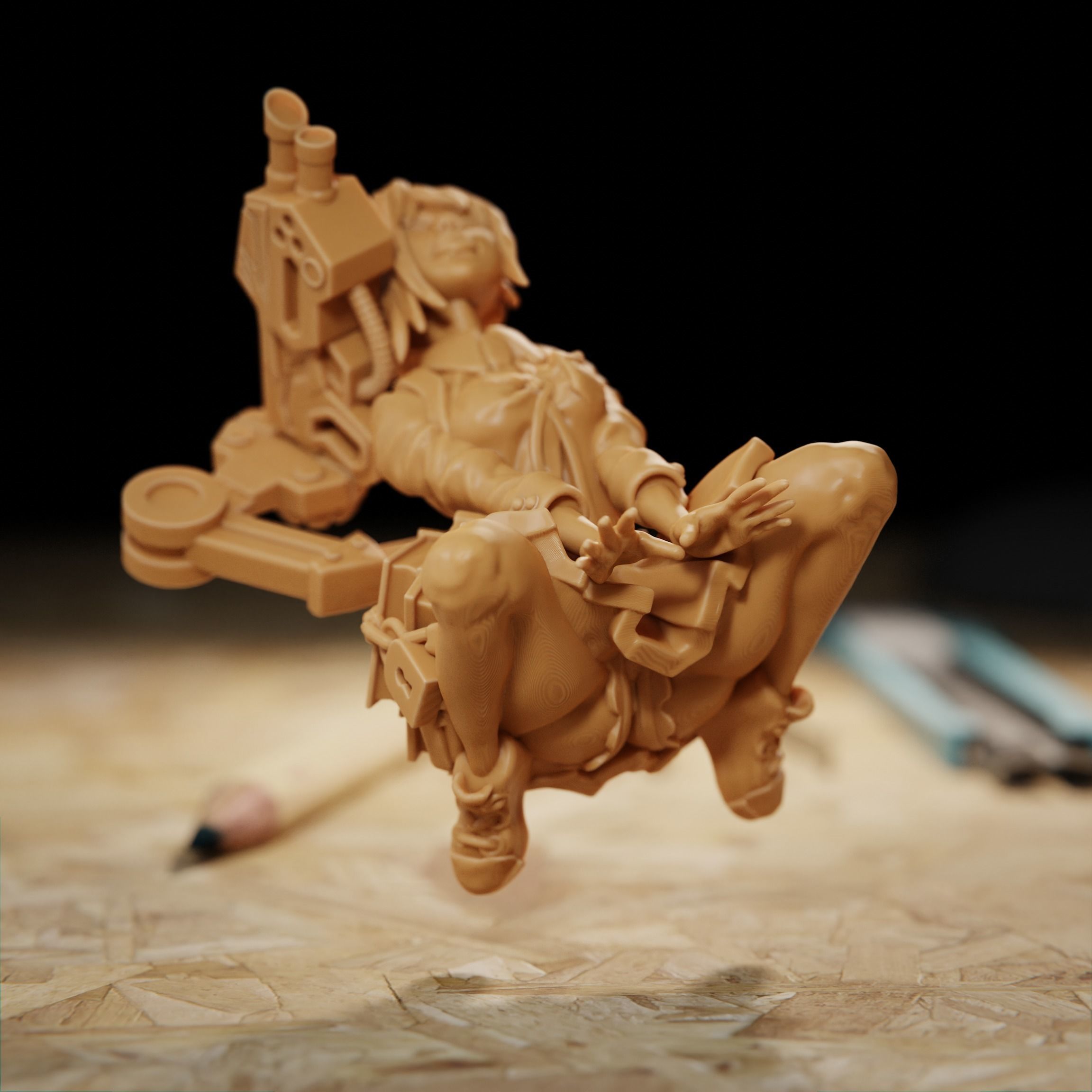 Girl with gun mini model for 3d print 3D print model_4