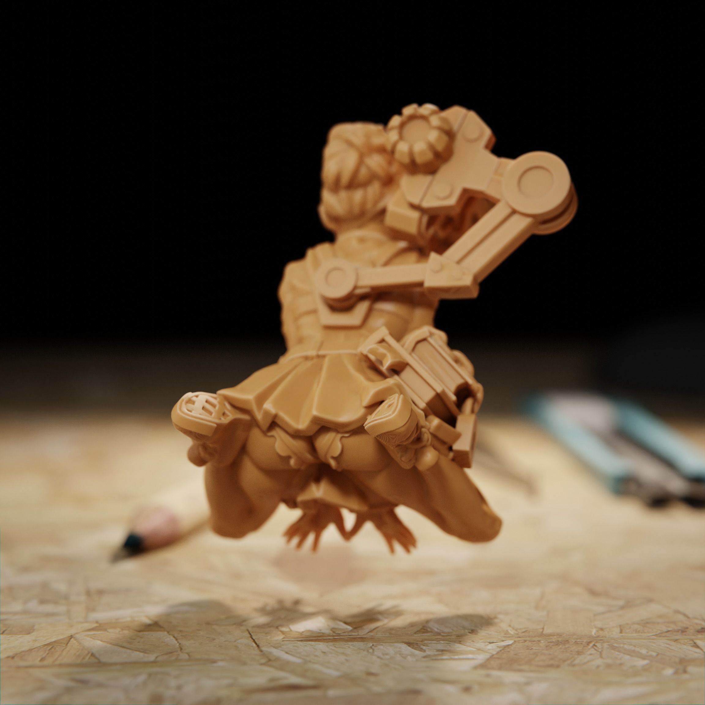 Girl with gun mini model for 3d print 3D print model_5