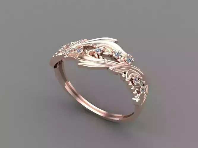 Womens Diamond Signet Ring Women Rings 3dmodels 3D print model