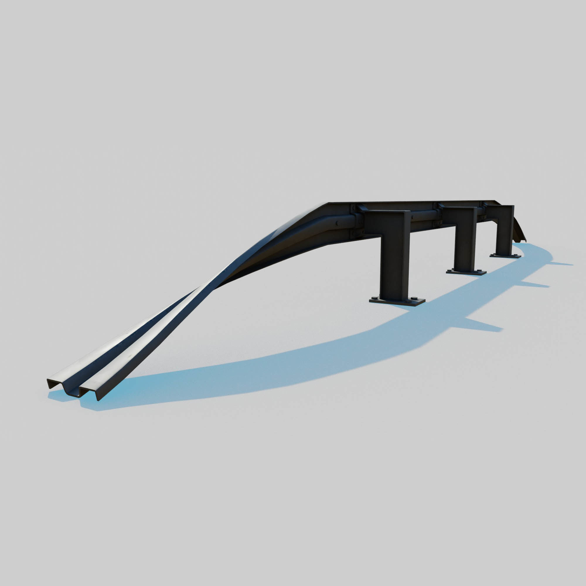 Guard Rail Low-poly 3D model_4