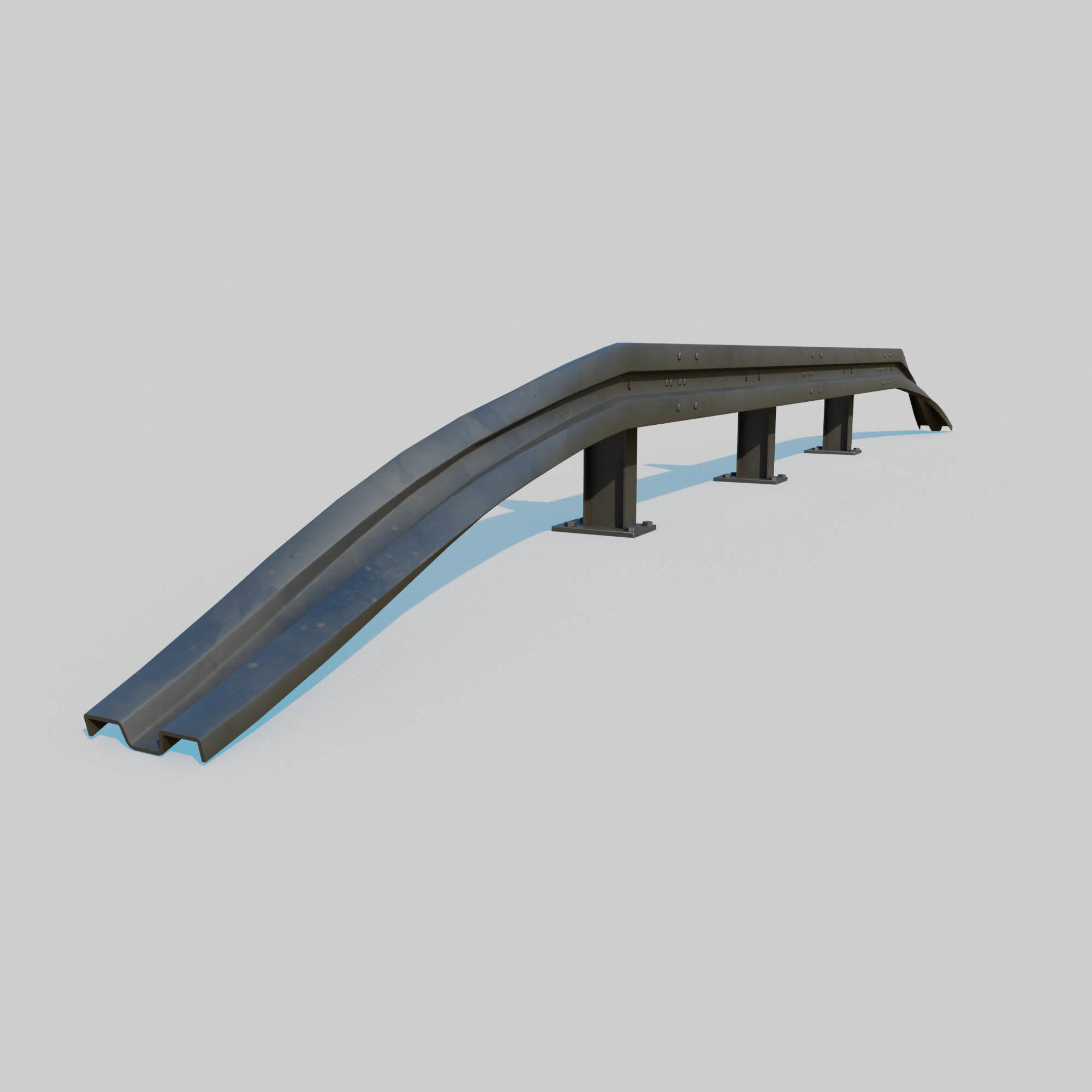 Guard Rail Low-poly 3D model_8