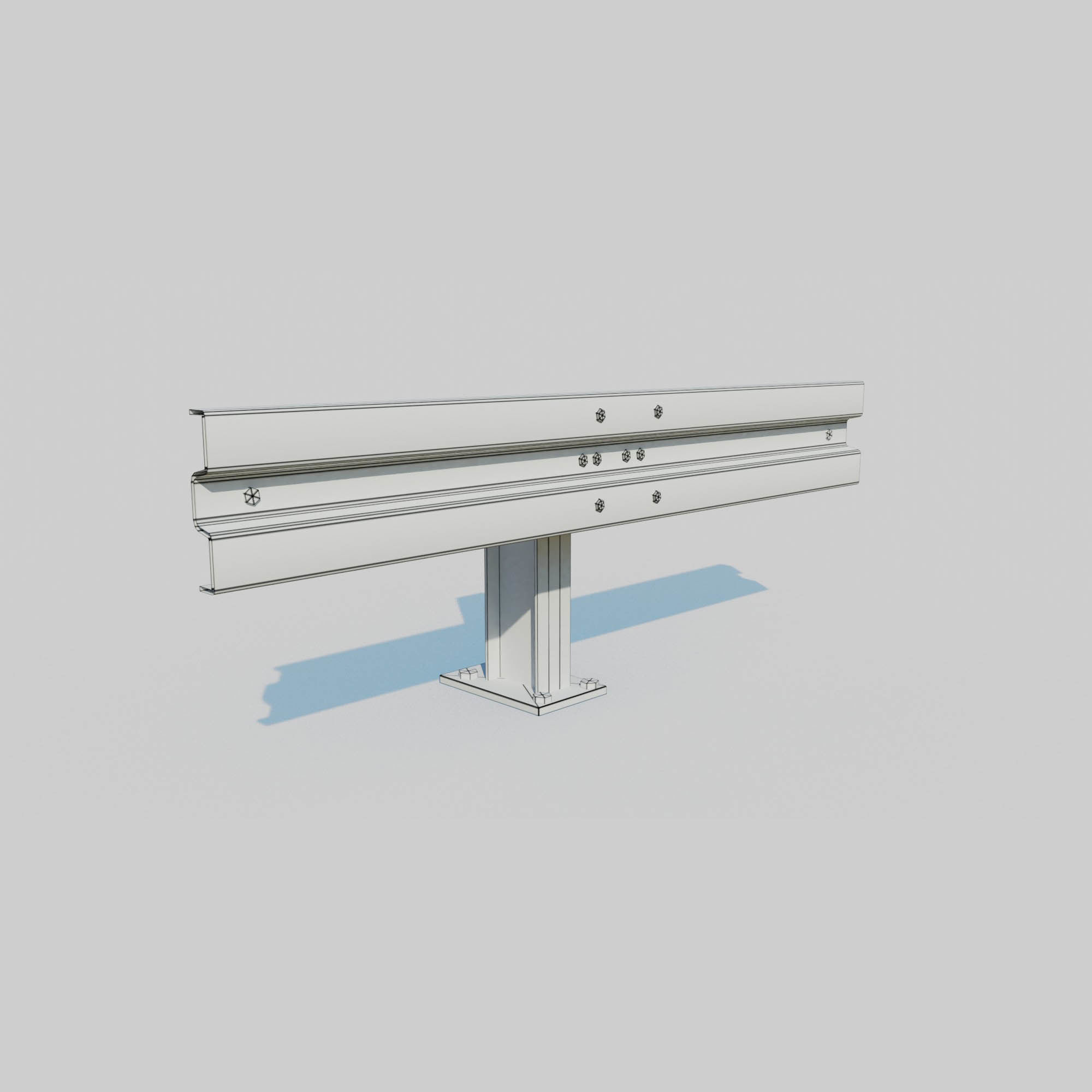 Guard Rail Low-poly 3D model_15