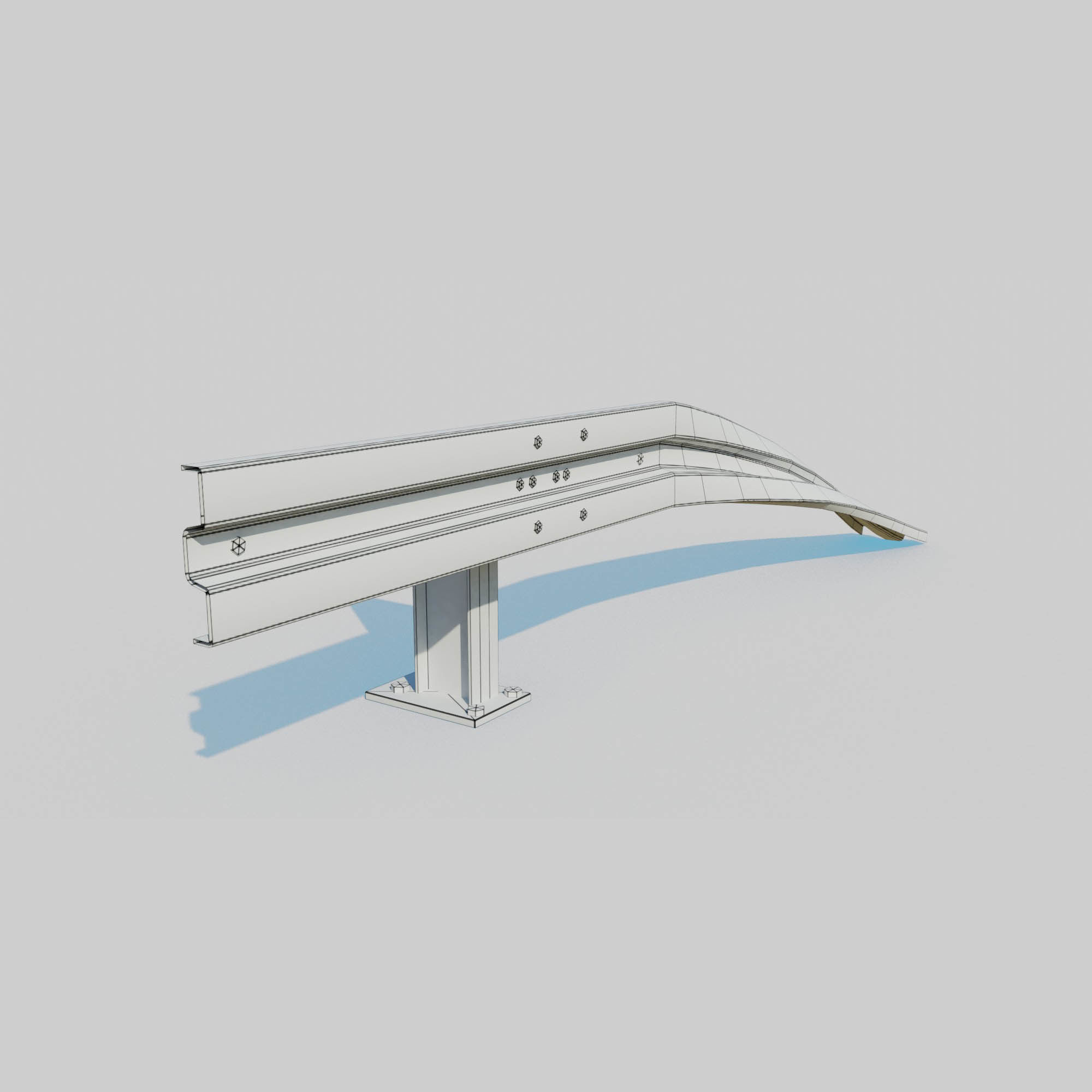 Guard Rail Low-poly 3D model_17