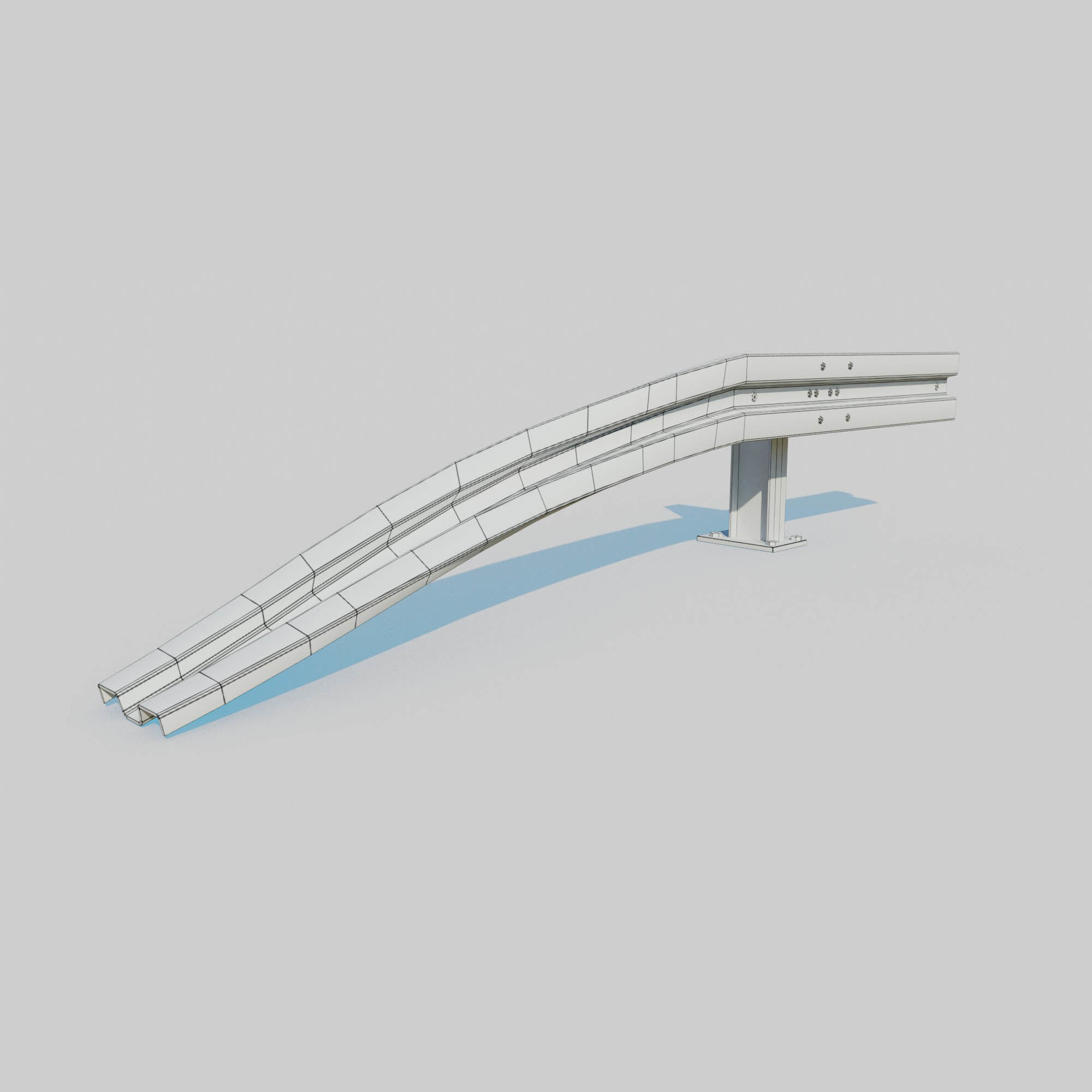 Guard Rail Low-poly 3D model_13