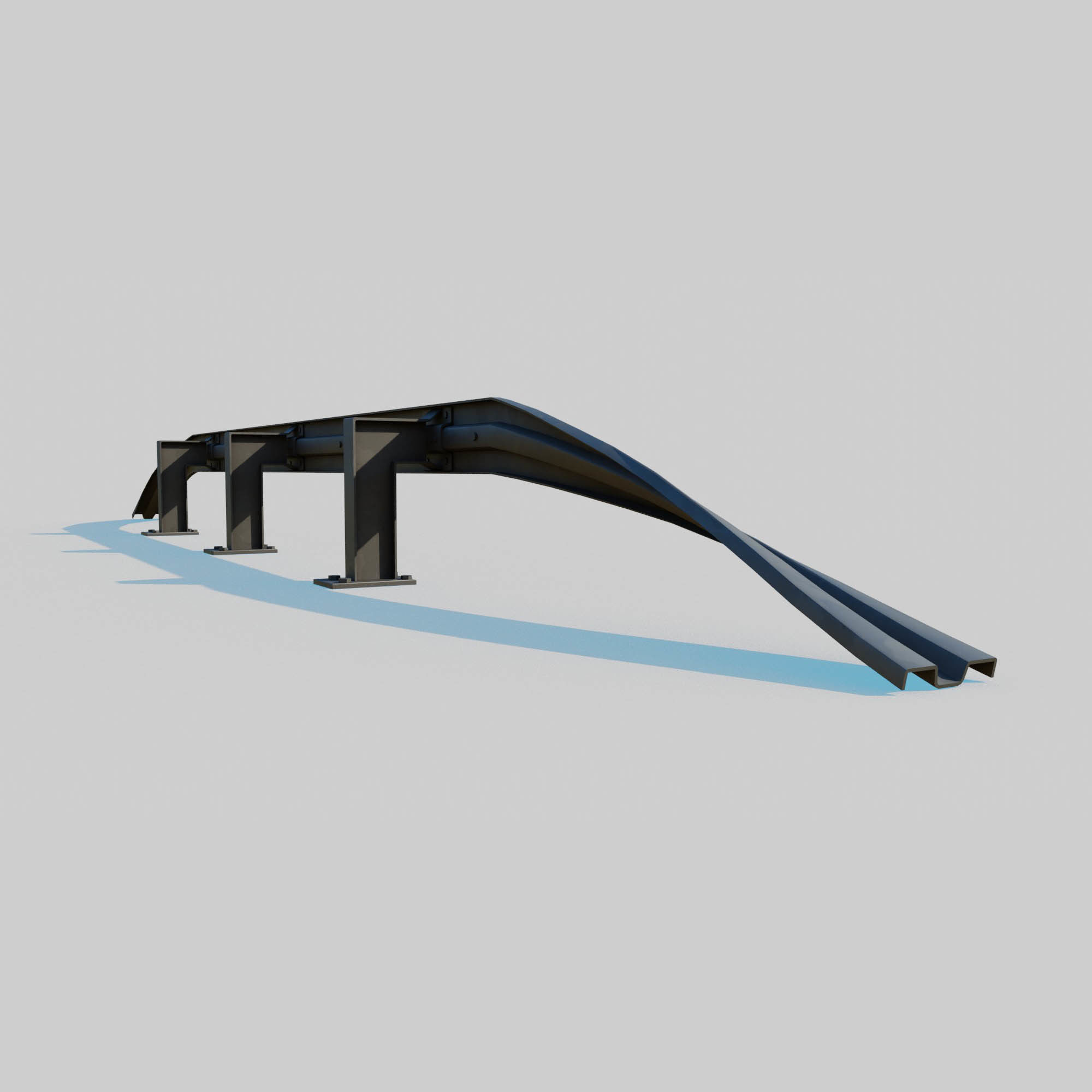Guard Rail Low-poly 3D model_6
