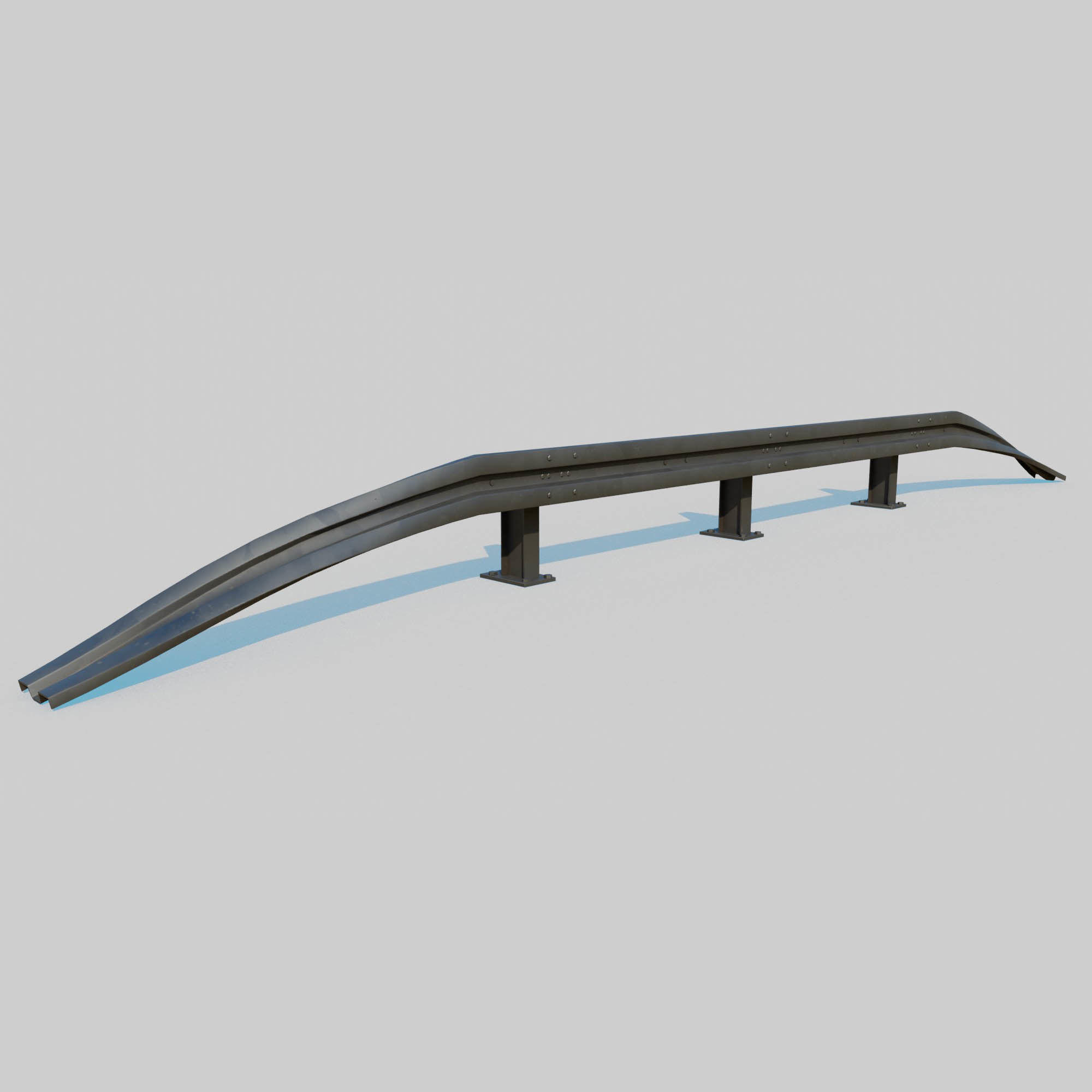 Guard Rail Low-poly 3D model_10