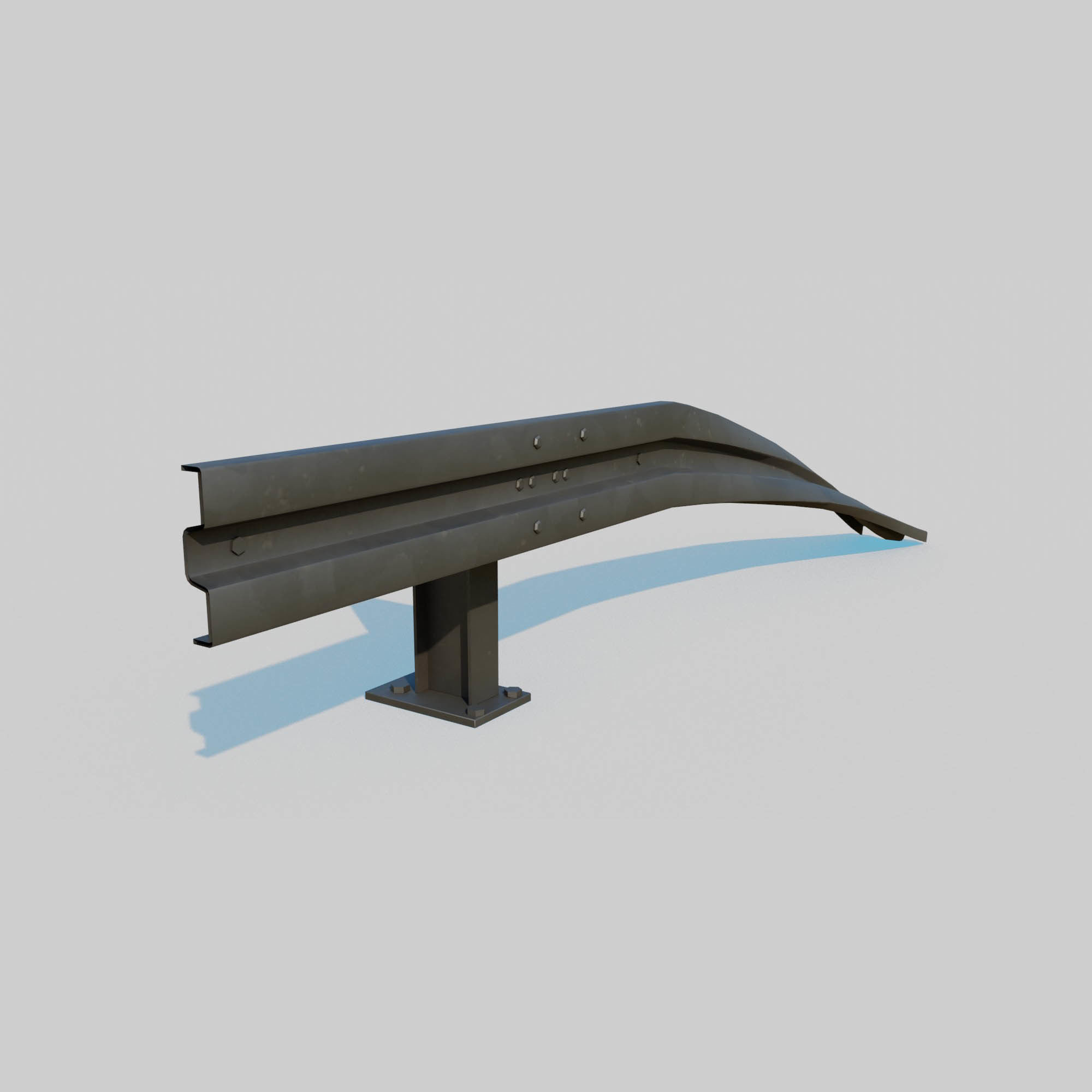 Guard Rail Low-poly 3D model_16