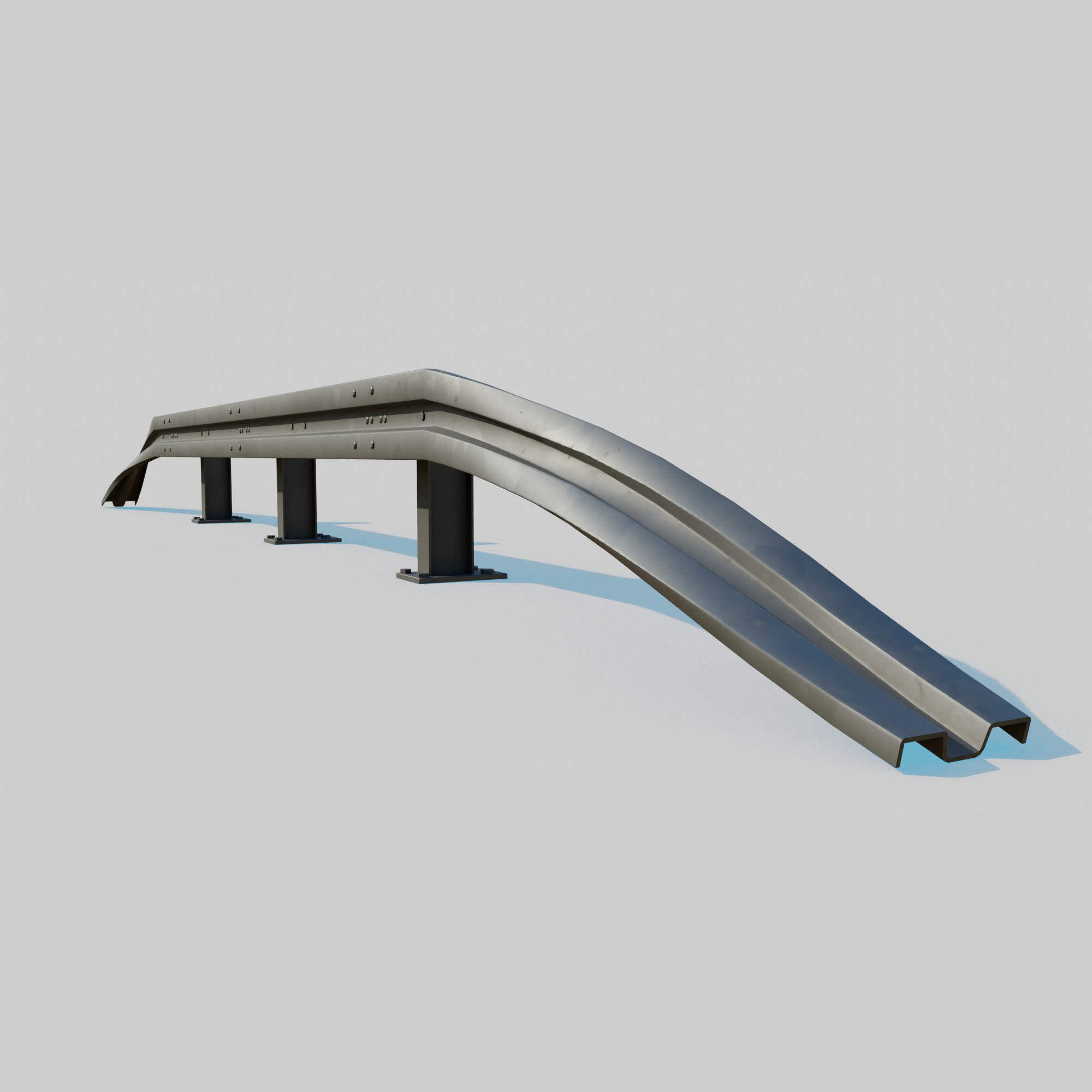 Guard Rail Low-poly 3D model_2