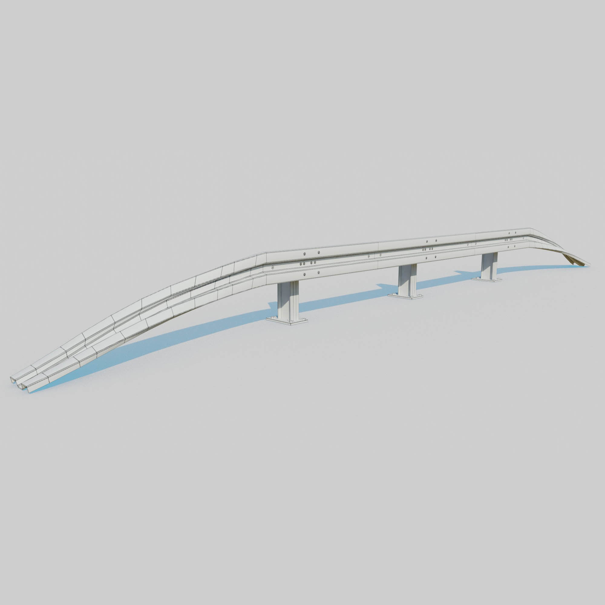 Guard Rail Low-poly 3D model_11