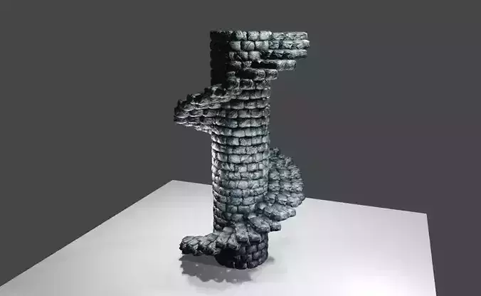 Rock Ladder Medieval - Dungeon - Escada Low-poly 3D model