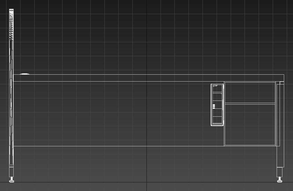 Wooden reception desk 3D model_13