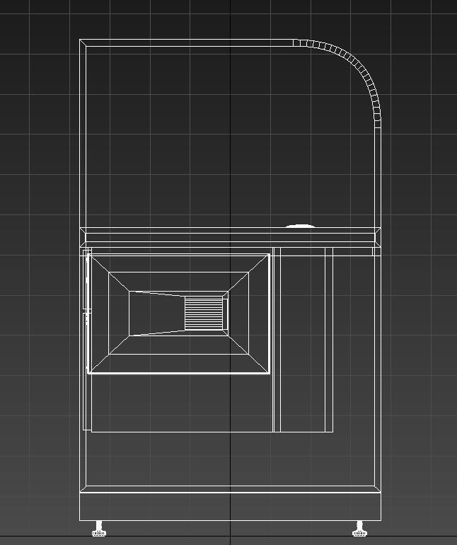 Wooden reception desk 3D model_12