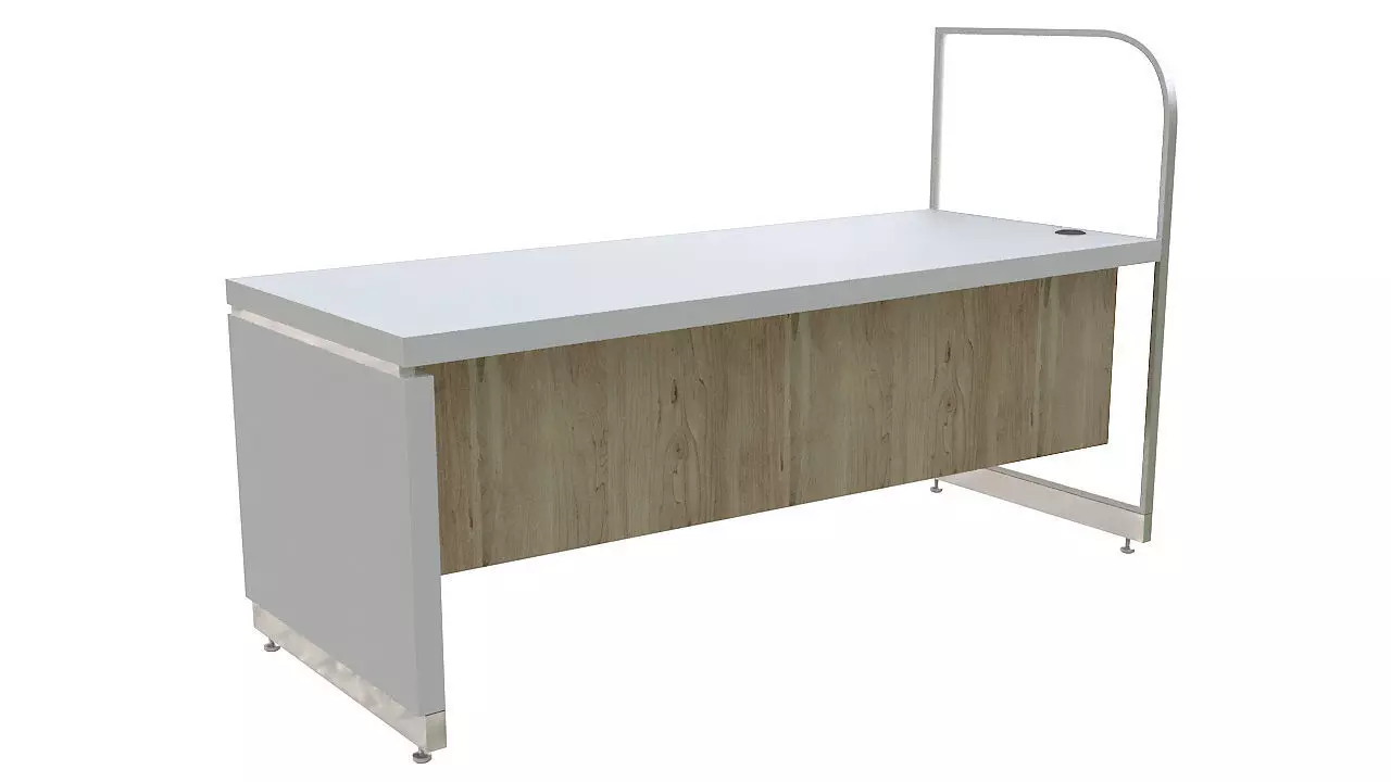 Wooden reception desk 3D model_0