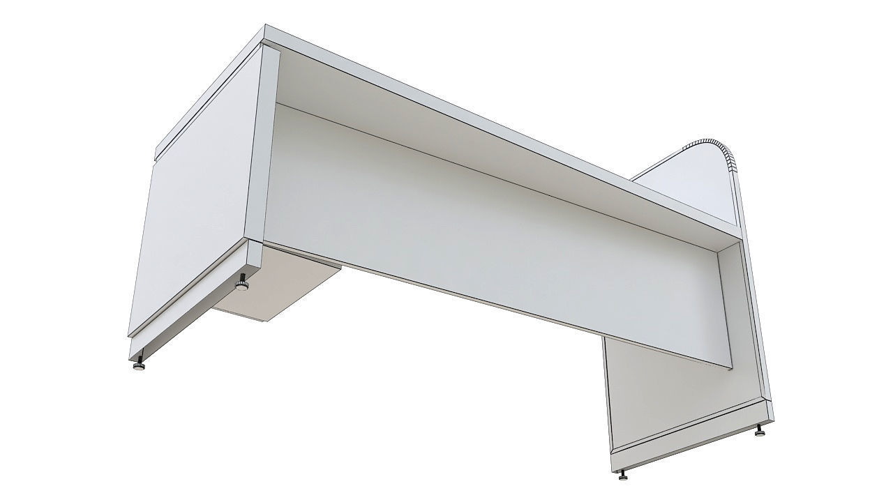 Wooden reception desk 3D model_9
